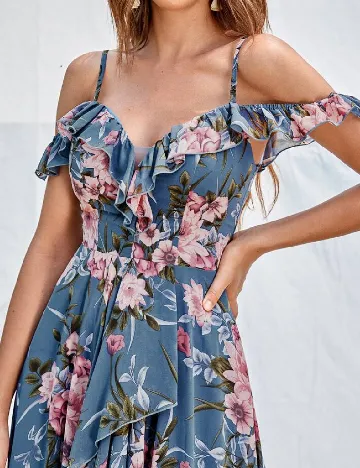 Rochie lunga Mgiacy, floral Floral print