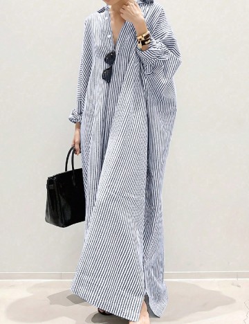 Rochie lunga SHEIN, alb/albastru