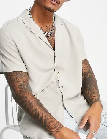 Camasa Oversize ASOS, bej Crem