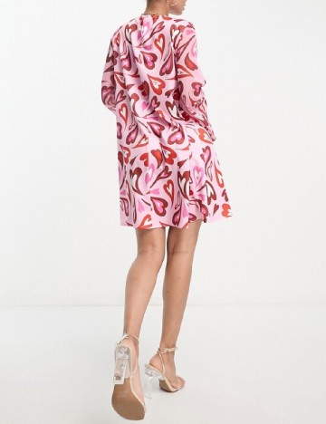 Rochie scurta Flounce London, roz