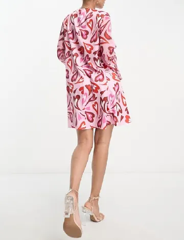 Rochie scurta Flounce London, roz Roz