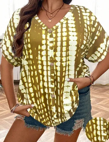 Tricou SHEIN CURVE, kaki Verde