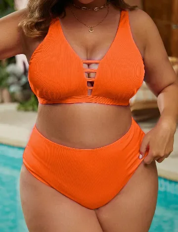 Costum de baie SHEIN CURVE, portocaliu Portocaliu