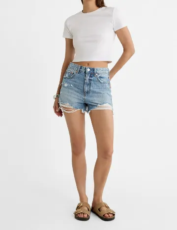 Pantaloni scurti Stradivarius, albastru Albastru