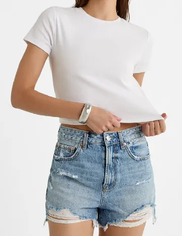 Pantaloni scurti Stradivarius, albastru Albastru