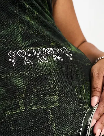 Rochie scurta Collusion Plus Size, verde Verde