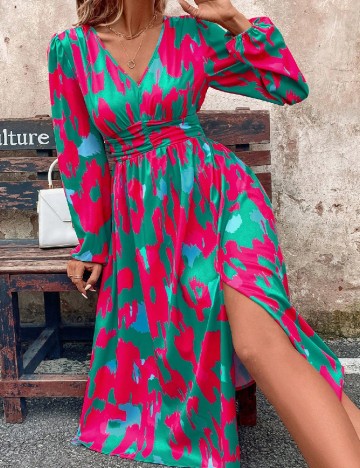 Rochie medie SHEIN, turcoaz/roz