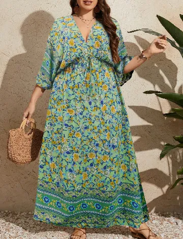 Rochie lunga SHEIN CURVE, verde Verde