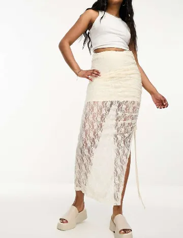 Fusta Miss Selfridge, crem Crem