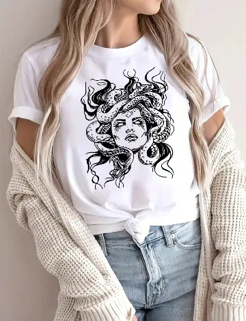 Tricou SHEIN CURVE, alb Alb