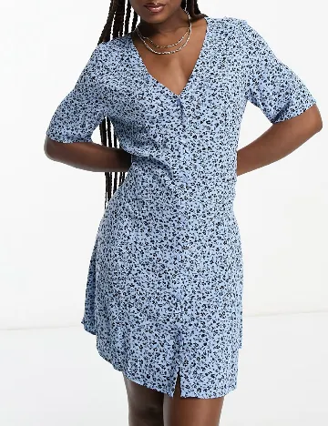 Rochie scurta Monki, albastru Albastru