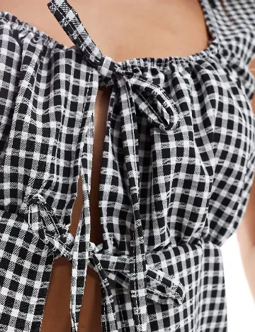 Top Reclaimed Vintage, alb/negru Alb