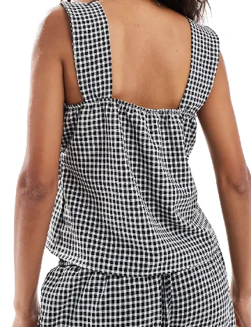 Top Reclaimed Vintage, alb/negru Alb