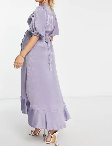 Rochie lunga Flounce London Maternity, mov Mov