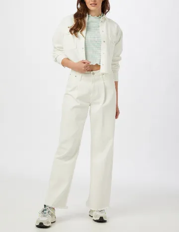 Top Vero Moda, alb/turcoaz Alb