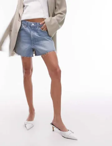 Pantaloni scurti Top Shop, albastru Albastru
