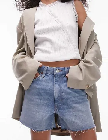 Pantaloni scurti Top Shop, albastru Albastru
