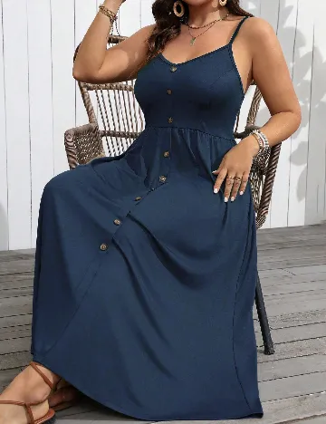 Rochie lunga SHEIN CURVE, bleumarin Albastru