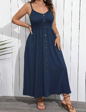 Rochie lunga SHEIN CURVE, bleumarin