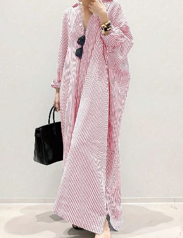 Rochie lunga SHEIN, alb/rosu