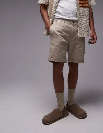 Pantaloni scurti Topman, crem Crem