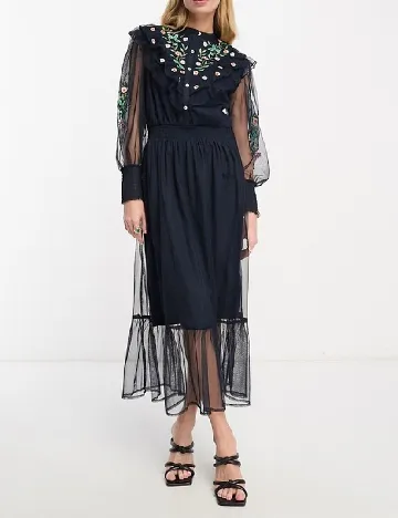 Rochie lunga French Connection, bleumarin inchis Albastru
