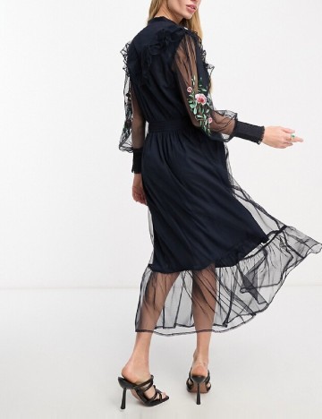 Rochie lunga French Connection, bleumarin inchis