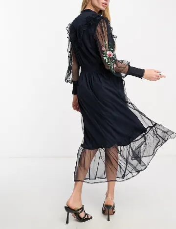 Rochie lunga French Connection, bleumarin inchis Albastru