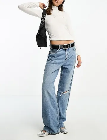 Bluza Stradivarius, alb Alb