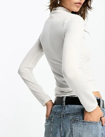 Bluza Stradivarius, alb Alb
