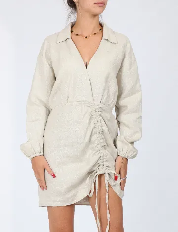 Rochie scurta NA-KD, bej Crem