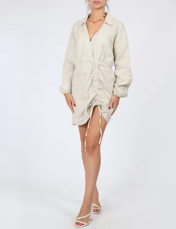 Rochie scurta NA-KD, bej Crem