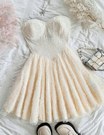 Rochie scurta SHEIN, ecru