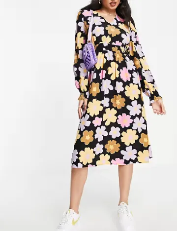 Rochie medie Pieces, floral print Floral print