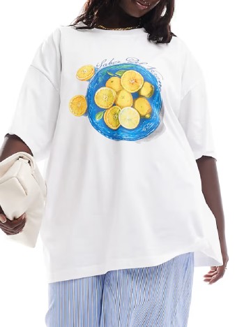 Tricou Oversize ASOS, alb