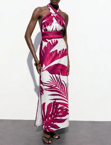 Rochie lunga SHEIN, magenta/alb Mov