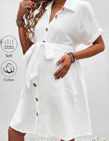 Rochie scurta SHEIN Maternity, alb
