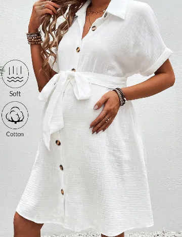 Rochie scurta SHEIN Maternity, alb Alb