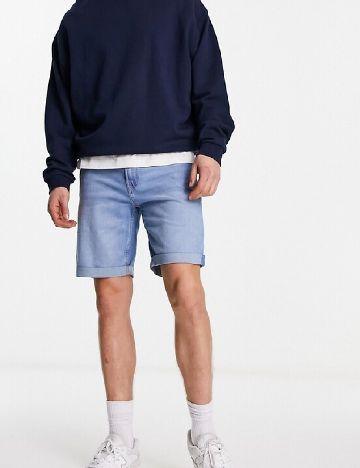 Pantaloni scurti Bershka, albastru