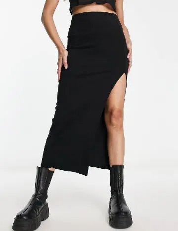 Fusta Bershka, negru Negru