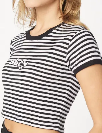 Top Obey, alb/negru Alb