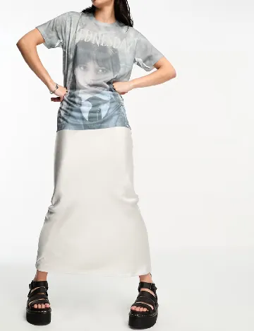 Tricou Oversize Wednesday sgirl, gri Gri