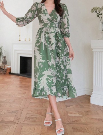 Rochie medie Dazy, verde