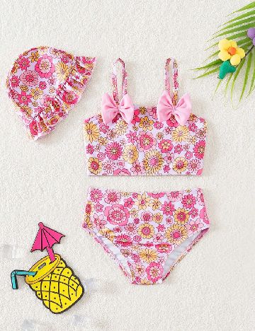 Costum de baie Shein Kids, roz