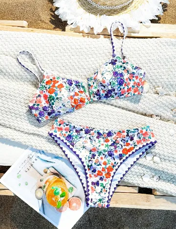 Costum de baie SHEIN, floral print Floral print