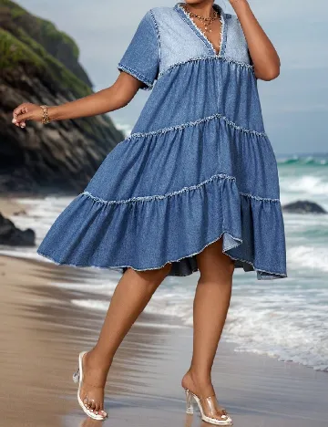 Rochie scurta SHEIN CURVE, albastru Albastru