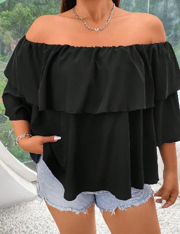 Bluza SHEIN CURVE, negru Negru