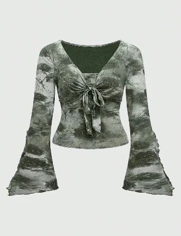 Bluza SHEIN CURVE, verde Verde
