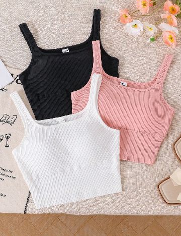 Set topuri 3 bucati Shein Kids, mix culori