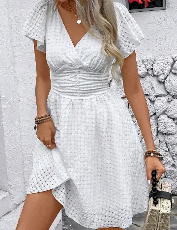 Rochie scurta SHEIN, alb Alb